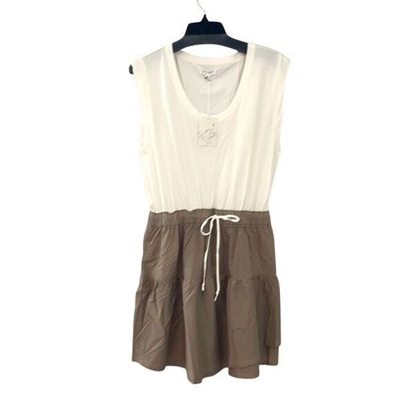 Grey State Womens Cap Sleeve Drawstring Helena Mini Dress‎ Spa White Size 3 NWT - Picture 1 of 9